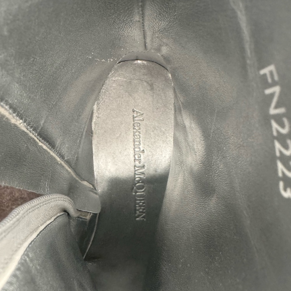 Alexander McQueen Silver Combat Boots - Picture 5 of 6